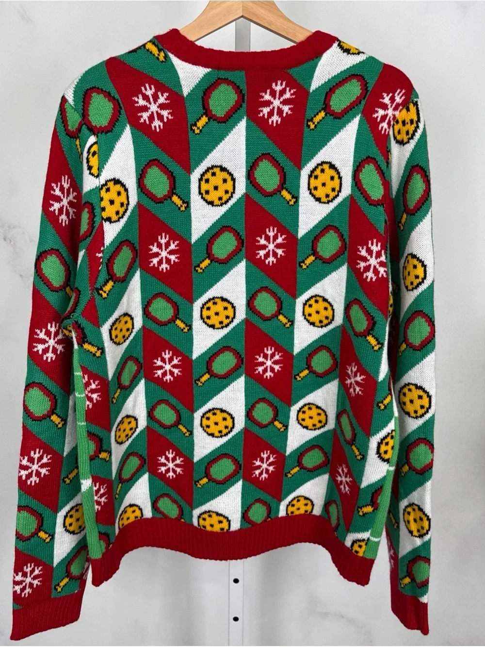 33 Degrees Men’s Christmas Pickleball Championship Party Sweater Size L NEW $48